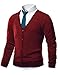 HARRISON83 Mens Slim Fit V-Neck Button Up Cardigan Sweater