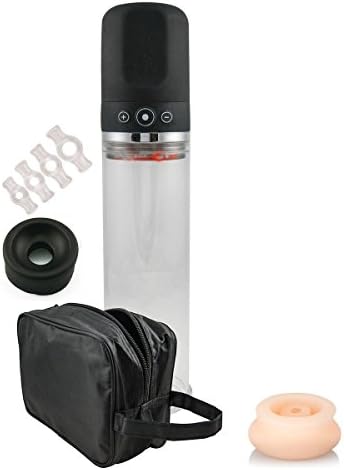 Male Travel Automatic Electric Vacuum Pump + 4 Tight Rings + 2 suction bases Free Carrying Case