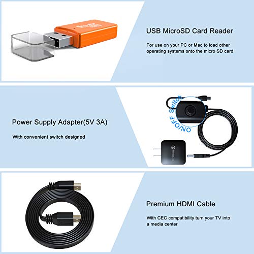 Raspberry Pi 3 B+, Complete Starter Kit with Motherboard, 64 GB Micro SD Card with NOOBS pre-loaded, 5V 3A Power Adapter, HDMI Cable, Micro SD Card Reader, and Big Transparent Box - Thumbnail 6
