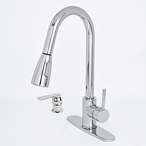 GotHobby Chrome Kitchen Sink Faucet Pull Down Dual Spray Soap Dispenser &amp; Cover