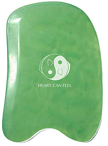 Best Jade Gua Sha Scraping Massage Tool - High Quality Hand Made Jade Guasha Board - Great Tools for SPA Acupuncture Therapy Trigger Point Treatment on Face [Square] (Best Gua Sha Tools)