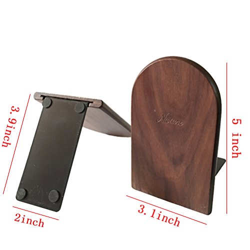1Pair Simple Style Black Walnut Wood Bookends Bookend For Library School Study Home Office Gift (Round)