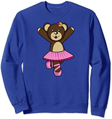 Unisex Ballet Dancing Teddy Bear with TuTu Slippers Kids Sweater XL: Royal Blue