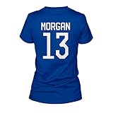 FreshRags Alex Morgan 13 US Women's Soccer Fan JR Fit Ladies sided T-Shirt SM Royal