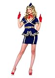 Leg Avenue Women's 3 Piece Friendly Skies Flight Attendant Costume