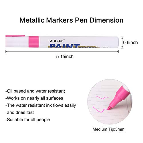 AVAVA Markers Paint Pens, Set of 12 Permanent Painting Markers DIY Craft for Rock, Wood, Metal, Plastic, Glass, Canvas, Ceramic,Medium Tip Quick Dry, High Volume Ink