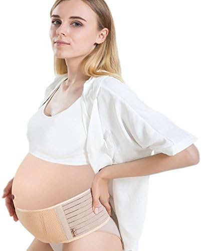 Maternity Belt, Breathable Abdominal Binder, Pelvic Support Belt, Back and Belly Support Pregnancy Belt Small Size, (Beige) - DEDENI