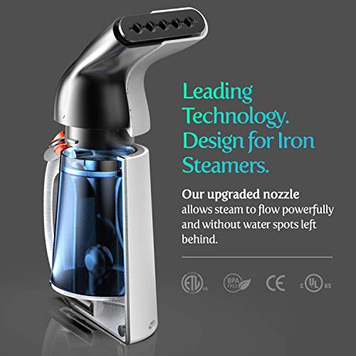 iSteam Steamer for Clothes [Powerful Technology] Dry Steam 7-in-1. Handheld Garment Wrinkle Remover. Portable Mini Steam Iron, Clothing and Fabric Accessory. for Home/Travel [H106] - 220V