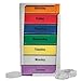 Extra Large 7 Day Stackable Weekly Pill Box Organizer Splitter XL Tower Travel Medication Organizer Morning Noon Afternoon Night Compartments