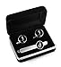 Jstyle Tie Clip and Cufflink Set For Mens Tie Bar Clips Cufflinks Shirt Wedding Business With Gift Box,Alphabet A-Z (Alphabet J)