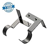 CHIMEI Single Curtain Rod Brackets 4pcs No Drilling Holders Tap into Frame Window Holders Black