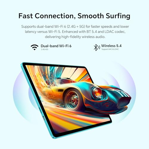TECLAST P33 Tablet 10 Inch Gemini AI, Android Tablet with 10 Accessories, 64GB+4TB TF, 2GHz Octa-Core, Widevine L1, WiFi 6, 6000mAh/BT5.4/OTG, Tablet with Keyboard+Pencil+Case+Mouse+Headphones, 2026