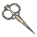Souarts European Style Classic Pattern Precision Straight Sewing Scissors Antique (Antique Bronze)
