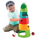 Rainbow Stacker Roll & Swirl Ball Ramp Toddler Toy By Zig Zag Kid - Includes 5 Layers PLUS 3 Large Rolling Balls