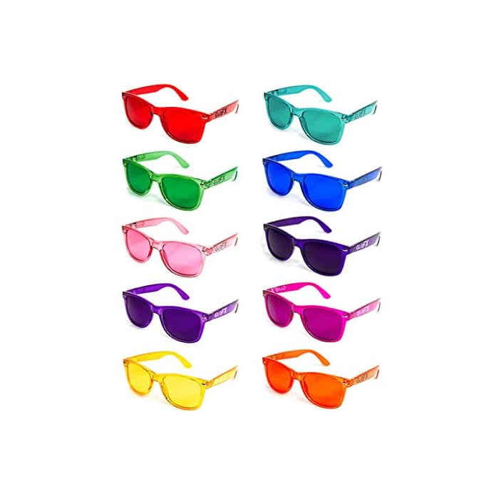 GloFX Color Therapy Glasses 10-Pack Chakra Glasses Chromotherapy Glasses Light Therapy