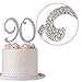90 Cake Topper | Premium Sparkly Crystal Rhinestones | 90th Birthday or Anniversary Party Decoration Ideas | Quality Metal Alloy | Perfect Keepsake (90 Silver)