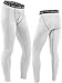Neleus Men's 2 Pack Compression Pants Running Tights Sport Leggings,6026,White,Black,L,EUR XL