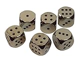 Set of 6 Solid Zinc Alloy Metal Dice (16mm) D6
