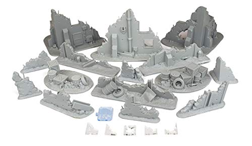 WWG War Torn City - Ruined Buildings, Barricades and Rubble Set with Scenery Materials - 28mm Terrain Warhammer Scenery 40K