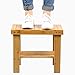 Famistar Large Bamboo Stool,Multfunctional Anti-Slip Lightweight Kids Adults Step Stool Seat With Storage Shelf/Foot Pads