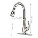 CLOFY Lead Free Kitchen Faucet with Pull Down Sprayer, Commercial Single Handle High Arc Kitchen Sink Faucet Brushed Nickel Pull Down Kitchen Faucet, Anti-Fingerprint Faucets