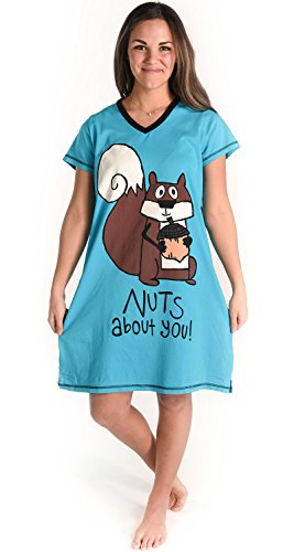 Lazy One V-Neck Nightshirts for Women, Animal Designs