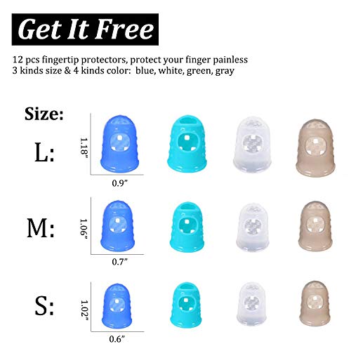 Guitar Slides Set Glass Slide Stainless Steel Slide 8 Pcs Thumb Finger Picks 10 Pcs Guitar Picks 12 Pcs Finger Protectors with Box Gift for Guitar Bass Ukulele Banjo Player (Model: B) - Thumbnail 5