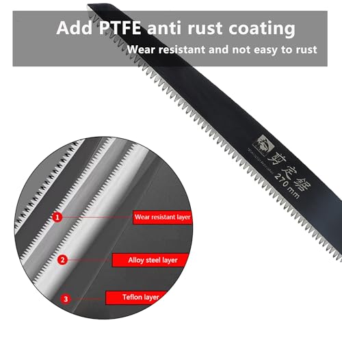 Medium Length japanese pull saw with Super Sharp Teeth,Thickened SK5 Steel,for Home photo 12