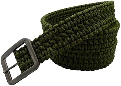 The Bobcats Survival 550lb Paracord Belt With Metal Buckle (Army Green)
