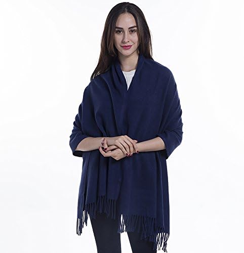 Niaiwei Extra Large Womens Long Cashmere Wool Winter Shawl Wrap, Solid Color 78 27 inch