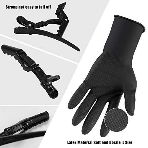 Dreamtop 18 PCS Hair Dye Coloring Kit Hair Tinting Bowl Dye Brush Ear Cover Gloves Hair Highlighting Board Dye Mixer and Hair Coloring Cape For Salon and Home Use Hair Coloring Bleaching Hair Dryers - Thumbnail 4