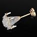 Lighting Stand Five False Candle Transparent Chandelier LED-Golden 1:12 Dollhouse Minatures