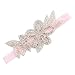 DZT1968(TM)Baby Girl Narrow Turban Headband Head Wrap Knotted Hair Band With Rhinestone Flower