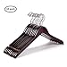 Amber Home Vintage Wood Shirt Hangers 10 Pack, Walunt Wooden Coat Hangers with Notches for Dress, Clothes Hangers for Jacket, Bridal (Retro, 10)