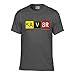 Pilot Expressions Men's AV8R Taxiway Sign T-Shirt (Large) Dark Heather Grey