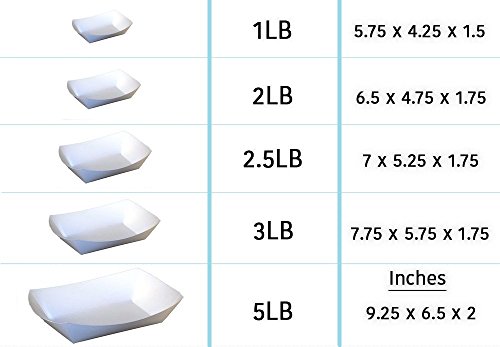 image for Paper_Party_Trayz 5 lbs White Color Disposable Paper Food Trays, Take 