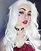 Imstyle Snow White Wig Lace Front Wigs for Women Drag Queen Party Cosplay Natural Silver White Long Fluffy Wavy Body Wave Synthetic Wig Lace Frontal Glueless Wig Cap High Density Heat Resistante Hair