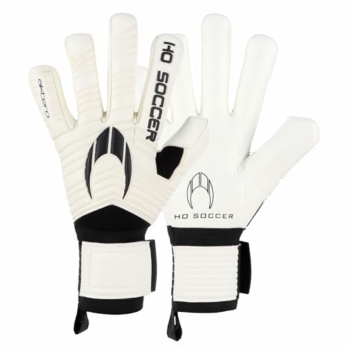 HO Soccer AKTERO Negative Guantes de Portero, Unisex Adulto, Blanco/Negro, 10,5