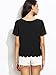 Romwe Women's Tops Casual Scallop Hem Short Sleeve Cute Blouse Tee Shirt Black S