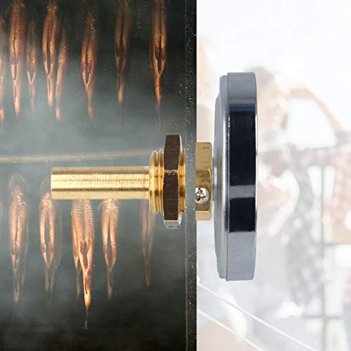 Lantelme Räucherthermometer 120°C Edelstahl mit Messing Befestigungsmutter | Analog Thermometer zum Räuchern von Fisch Fleisch | Für Smoker Räucherofen Räuchertonne Räuchergrill Räucherschrank (5cm) – Bild 3