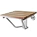 Best Choice Products Wall Mounted Folding Wood Shower Seat Bench for Adults, Elderly, Bathtub, Bath w/ Steel Frame, 300lb. Capacity