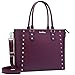 15.6 Inch Laptop Bag for Women, Multi-Pocket Laptop Shoulder Bag Work Tote Bag Briefcase for Work Business Travel School (Burgundy)