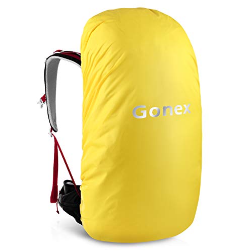 Gonex 55L Hiking Internal Frame Backpack Outdoor Backpacking Camping Trekking Climbing Backpack with Rain Cover for Men Women Black