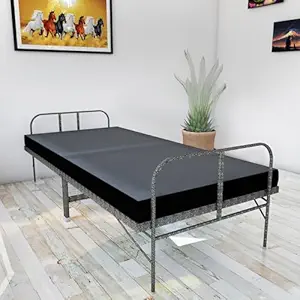 PS PARVESH SMART? Metal Folding Bed with Tripple Layer 4.5 inch Mattress Among of rexine for Sleeping/Home and Guest Bed (36