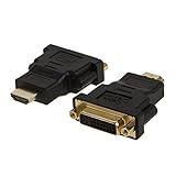 HDMI to DVI Adapter, CableCreation [2-Pack] Bi-Directional HDMI Male to DVI Female Converter, 1080P DVI to HDMI Conveter, 3D, 0.15M Black