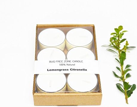 Lemongrass Citronella Bug-Free Zone 100% Natural Mosquitoes Repellent Outdoor Soy Candle Tea Lights with Free Shipping