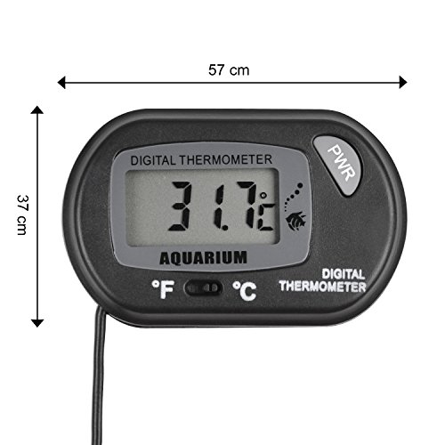 image for Jespekerere Aquarium Thermometer Digital Fish Tank Water LCD Black wit