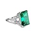 Jewelrypalace Women's 6.46ct Nano Russian Simulated Emerald 925 Sterling Silver Ring