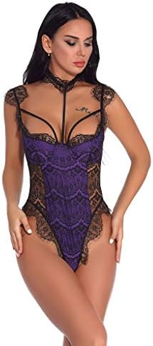 Pongfunsy Women Lingerie Sexy Lace Teddy Lingerie Bodysuit Jumpsuit Underwire Underwear