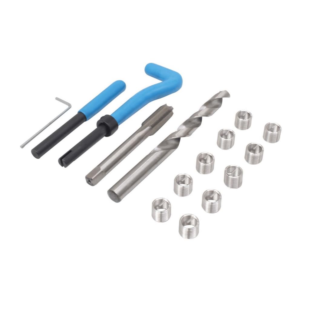 Thread Repair Kit M12 x 1.25 mm 15 Pieces, Threaded Inserts for Metal